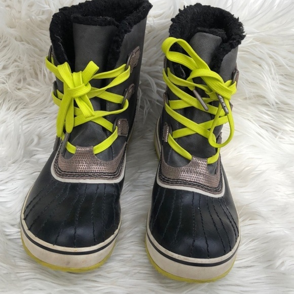 SOREL Caribou fleece-trimmed nubuck and rubber snow boots Size W 6.5